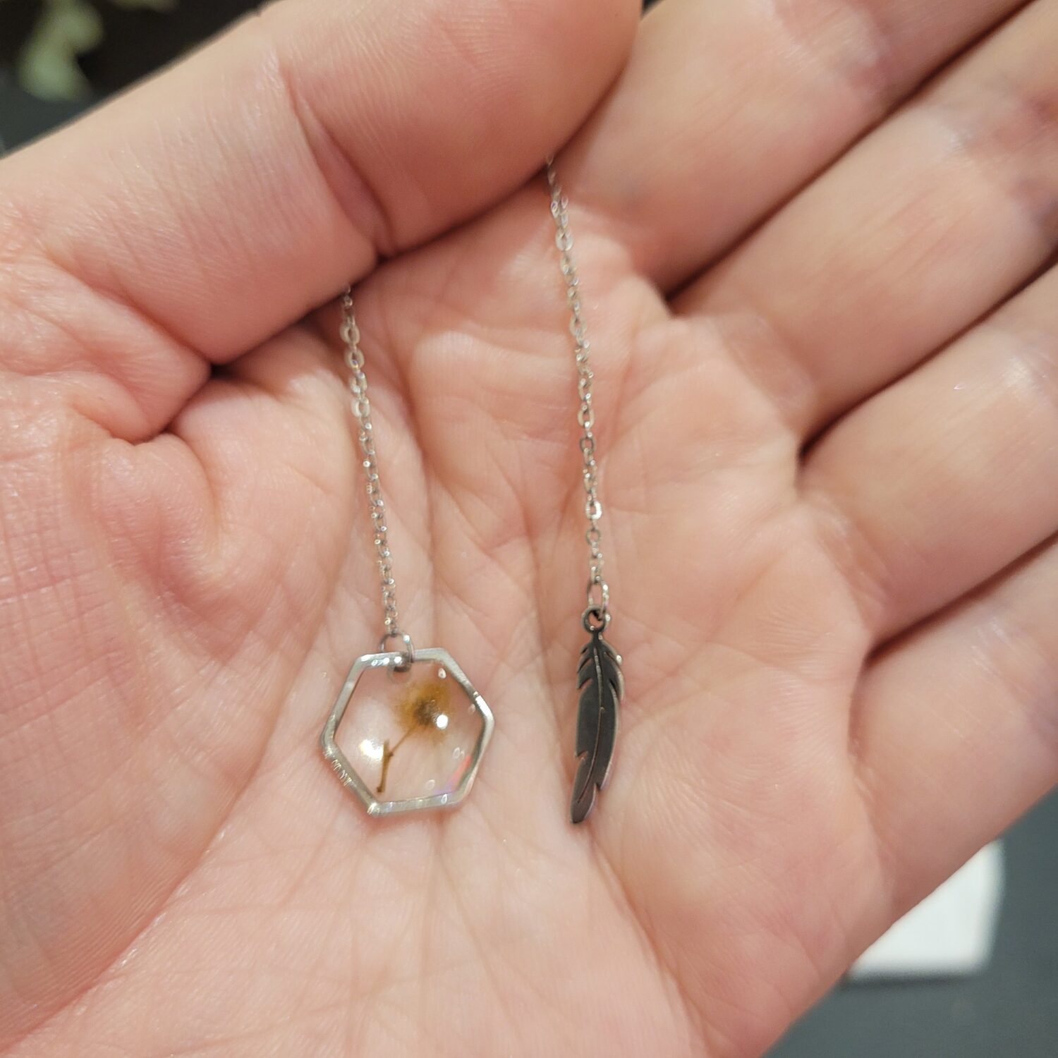 Wattle Silver Ear-Threads - Image 3