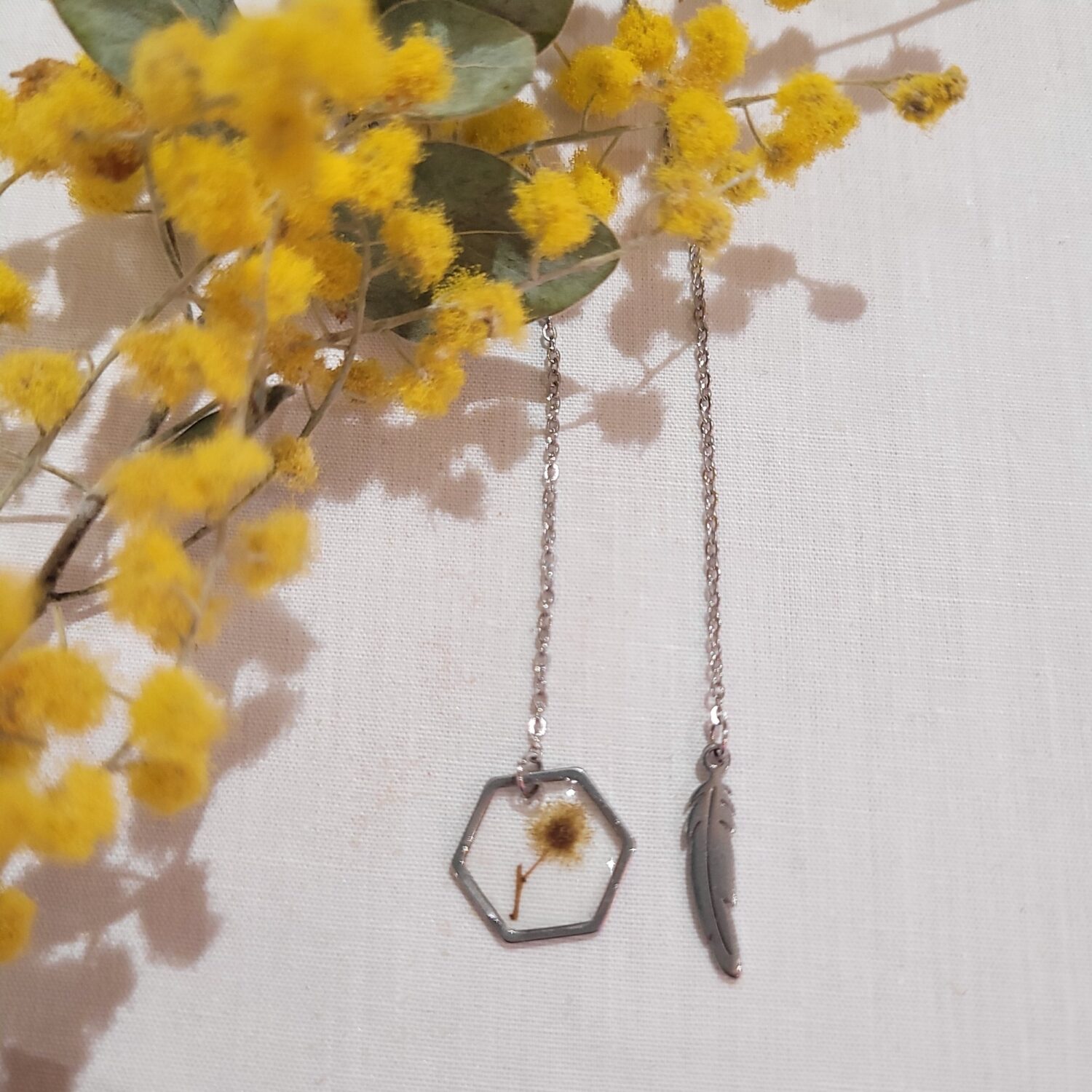 Wattle Silver Ear-Threads - Image 2