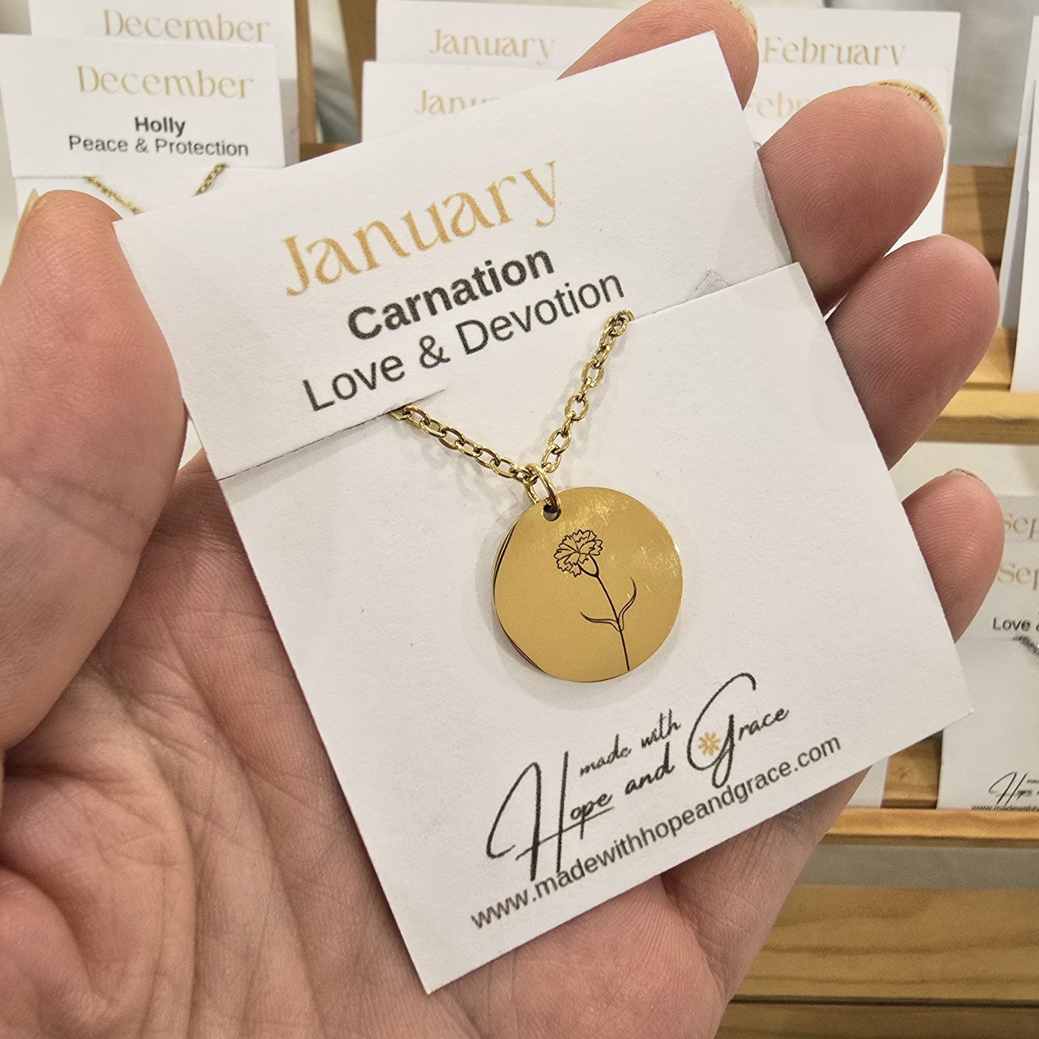 Birth Month Gold Necklace