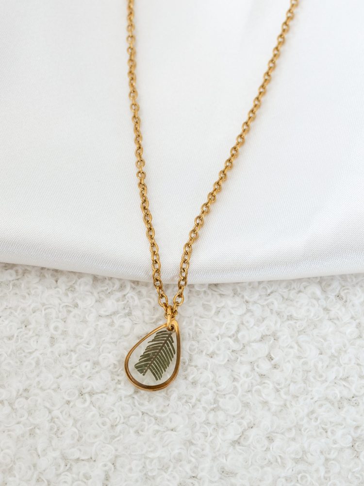 Fern necklace gold